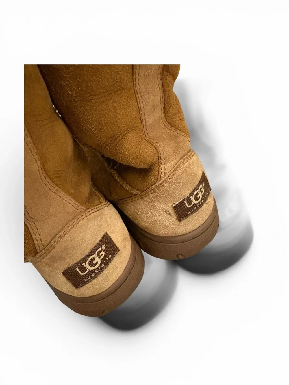UGG Australia Ultimate Tall Suede Shearling Lined Boots with Front Drawstring